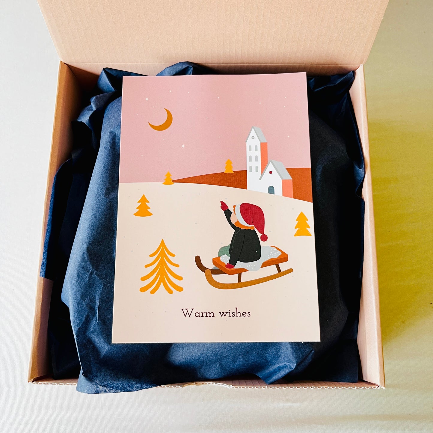 Cadeaubox 4 kerstballen met droogbloemen